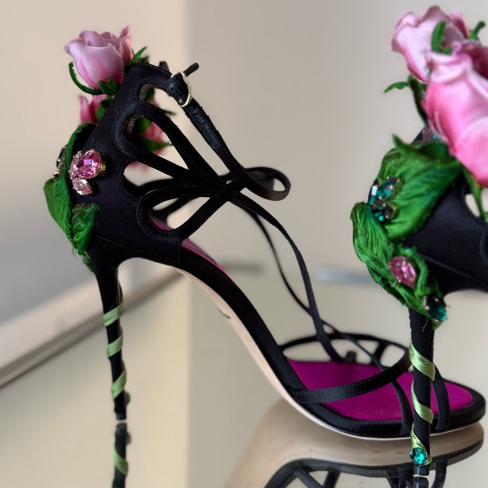New DOLCE & GABBANA Rose Keira Sandals 40 - Picture 12 of 13